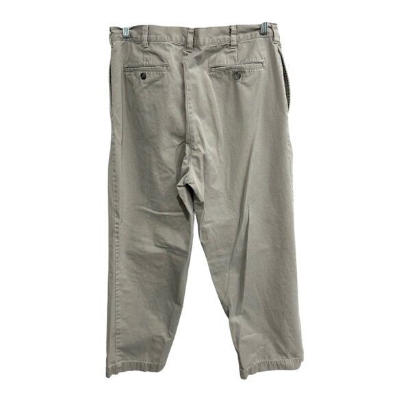 Jos A Bank Mens Beige Pleated Cotton Pants Size 36W X 29L - Picture 2 of 8